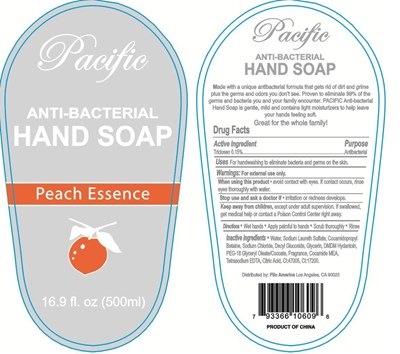 Label Image (Pacific Anti Bacterial Hand Soap Peach)
